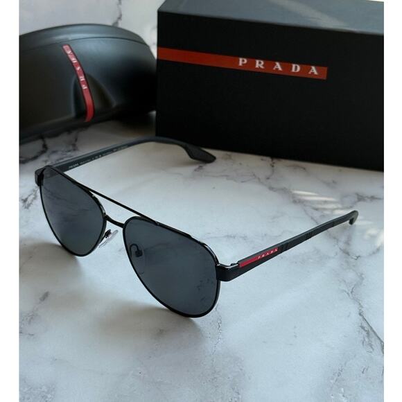 NEW Prada Sport PS54TS Sunglasses in Black Polarized - Picture 1 of 6